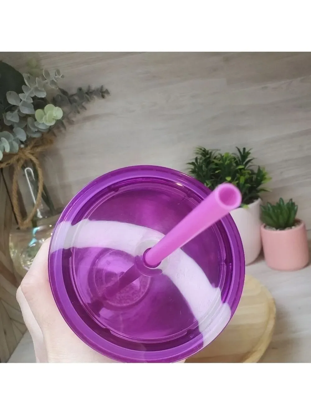 Starbucks Ombre Pink Purple Bubbles Shine Bubbleseed Grande Tumbler *